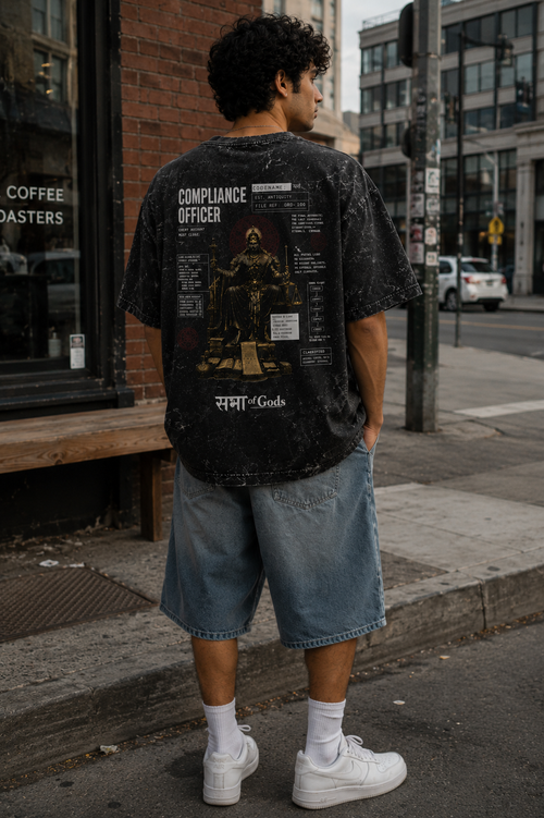 Compliance Officer | Yamraj Unisex Acid Washed Oversized Tee