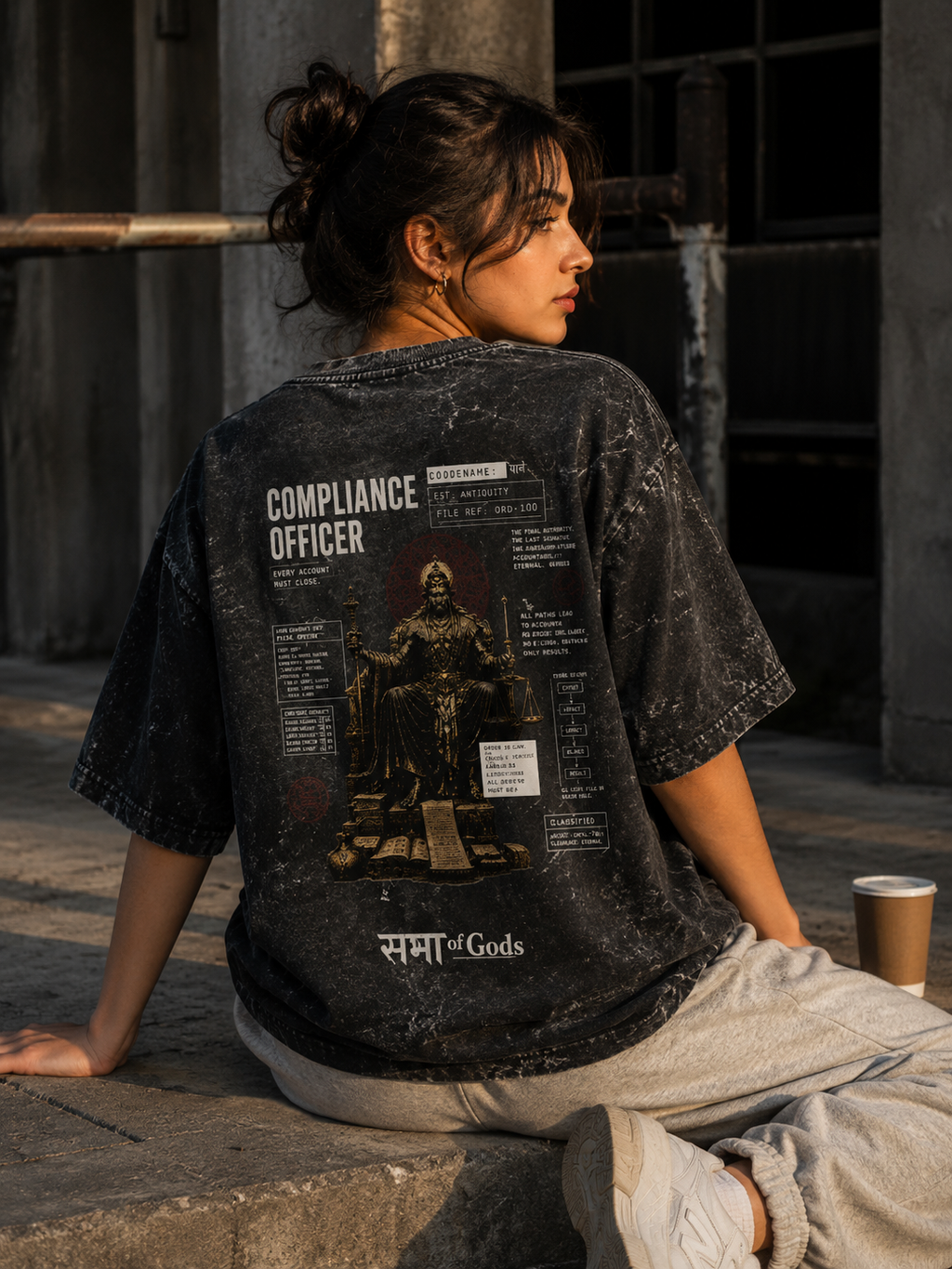 Compliance Officer | Yamraj Unisex Acid Washed Oversized Tee